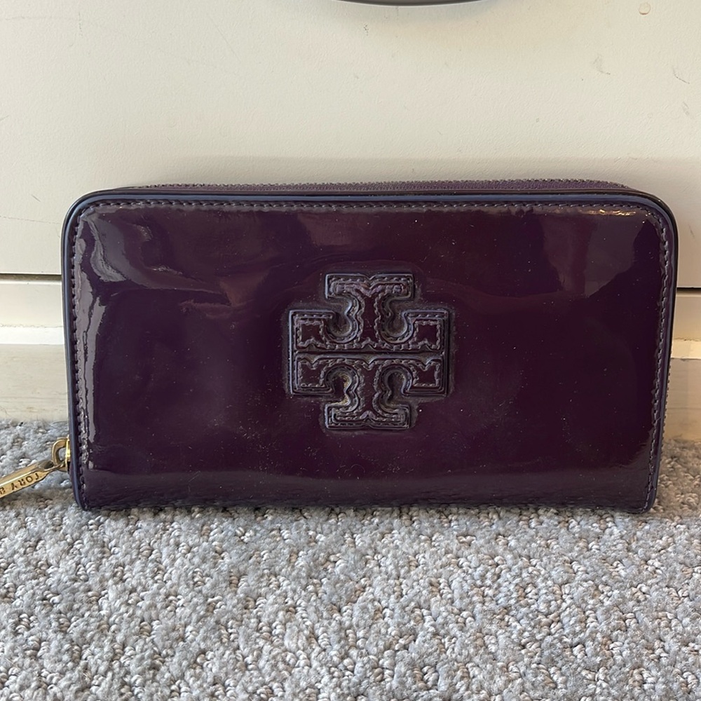 Tory Burch Purple Patent Leather Wallet